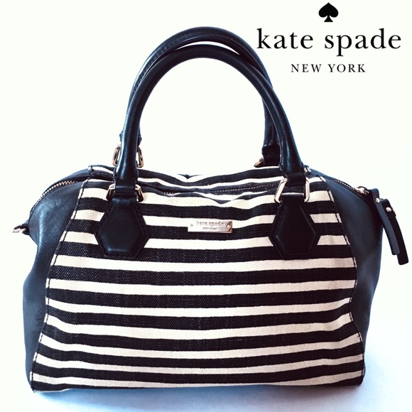 kate spade Handbags - Kate Spade black & white striped satchel crossbody